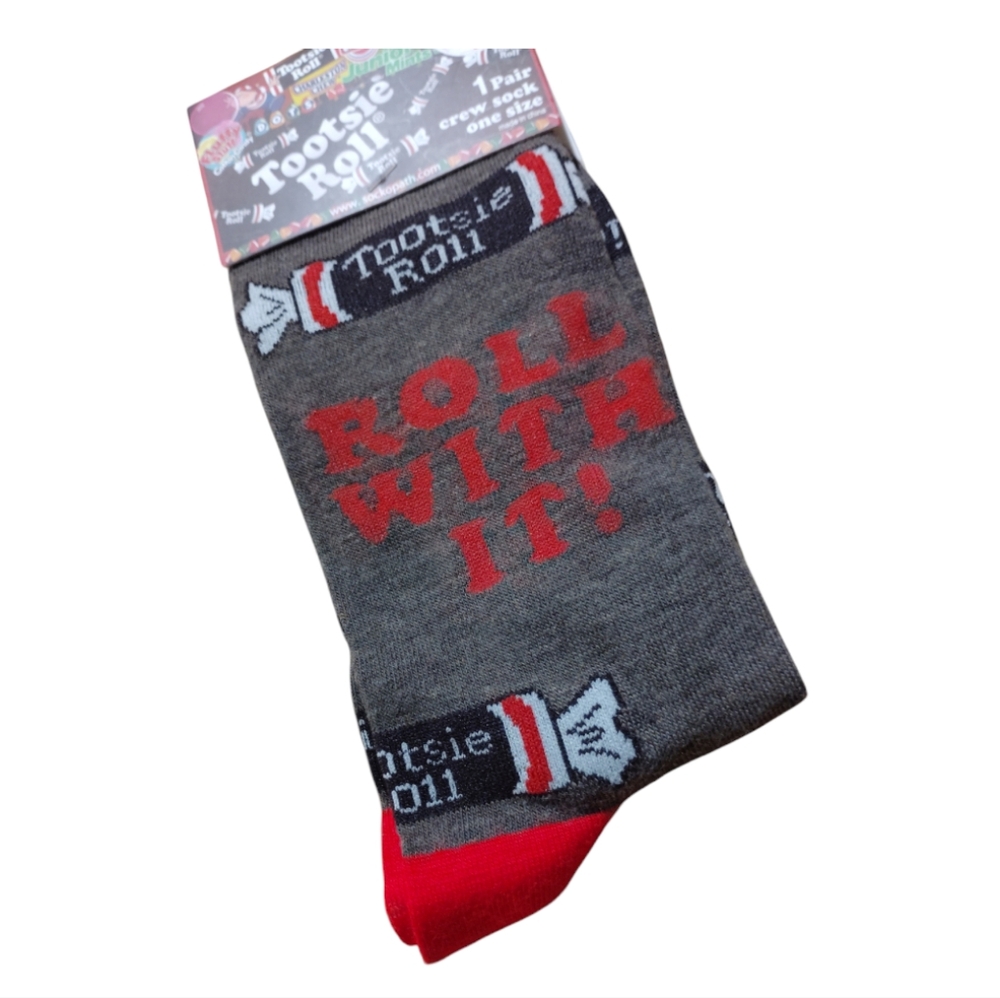 Tootsie Roll  Candy  socks funny Roll with It..